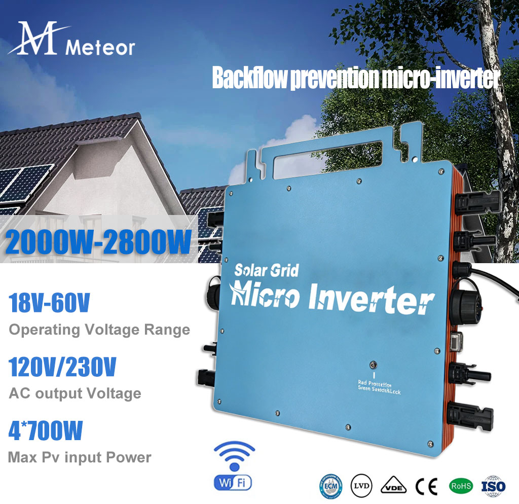 Grid Tie Micro Inverter - 2800W 2400W 2000W Rückflussverhindernder Mikro-Wechselrichter Netzgekoppelter