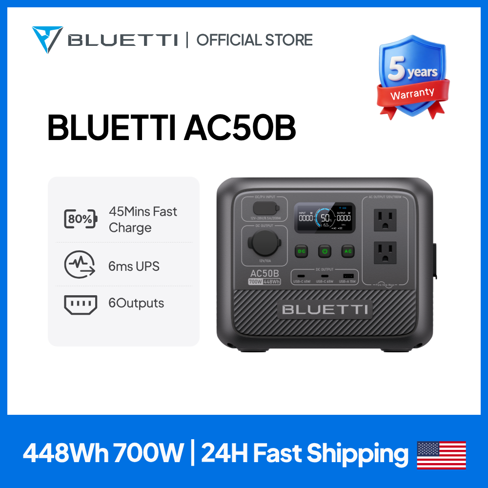 Lifepo4 Battery Pack - BLUETTI AC50B Tragbare Powerstation 700W 448Wh