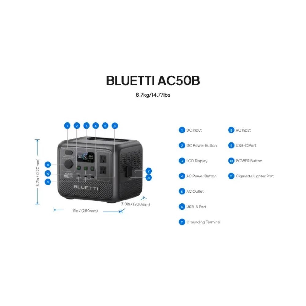 BLUETTI AC50B Tragbare Powerst – Lifepo4 Battery Pack Bewertung und Preis